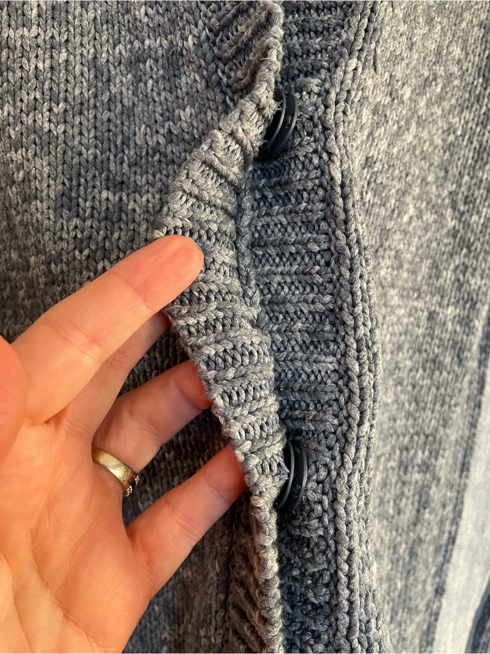Lafayette 148 New York Gray/Blue Cotton Knit Side Zip Sweater Vest Small - Picture 4 of 10